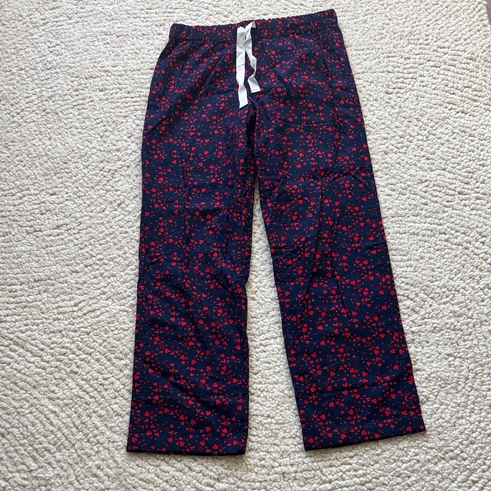 NWT J Crew flannel heart pajama pants size S
